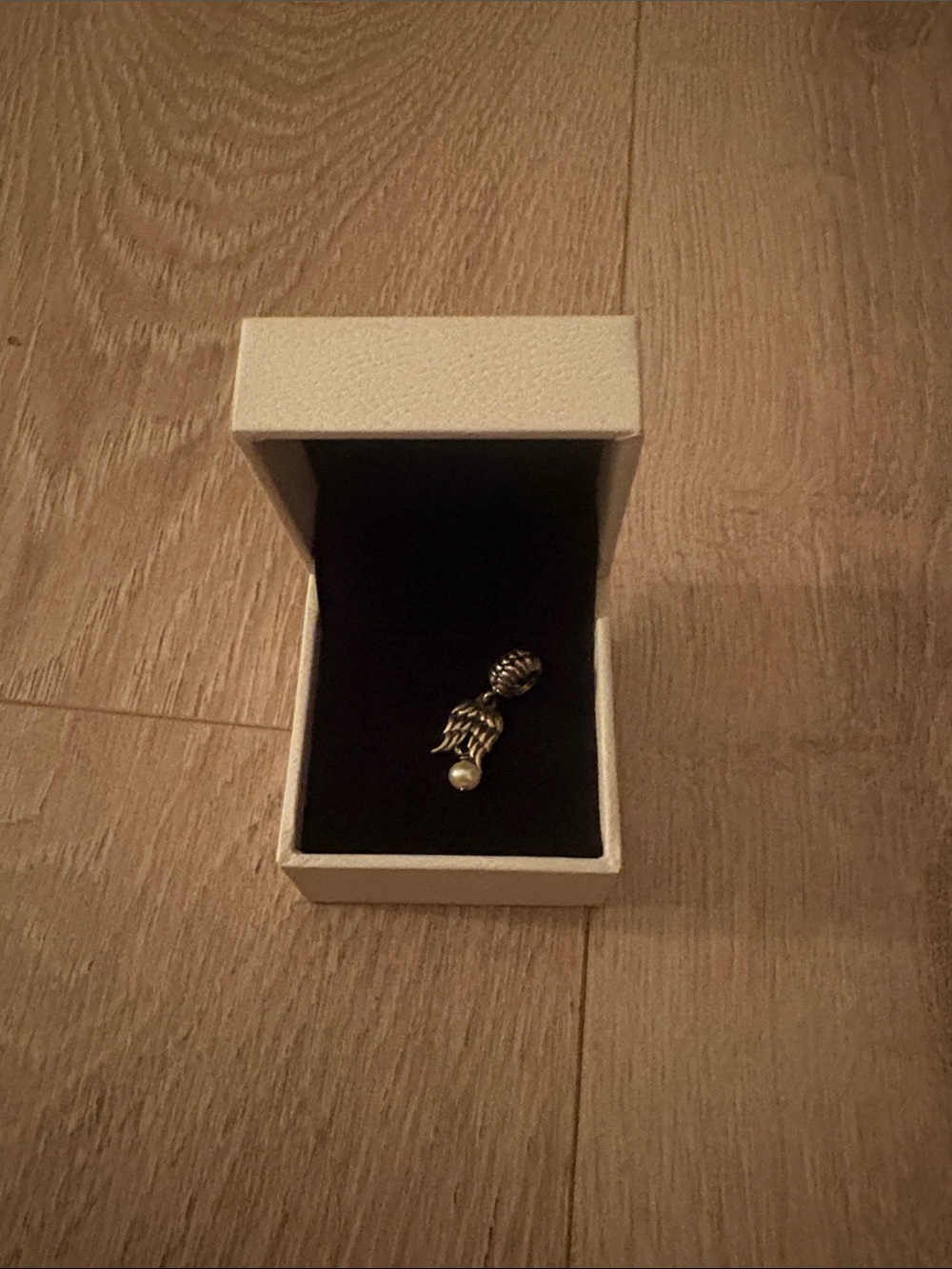 Pandora Silver Angel Wing Brooch with Pearl charm